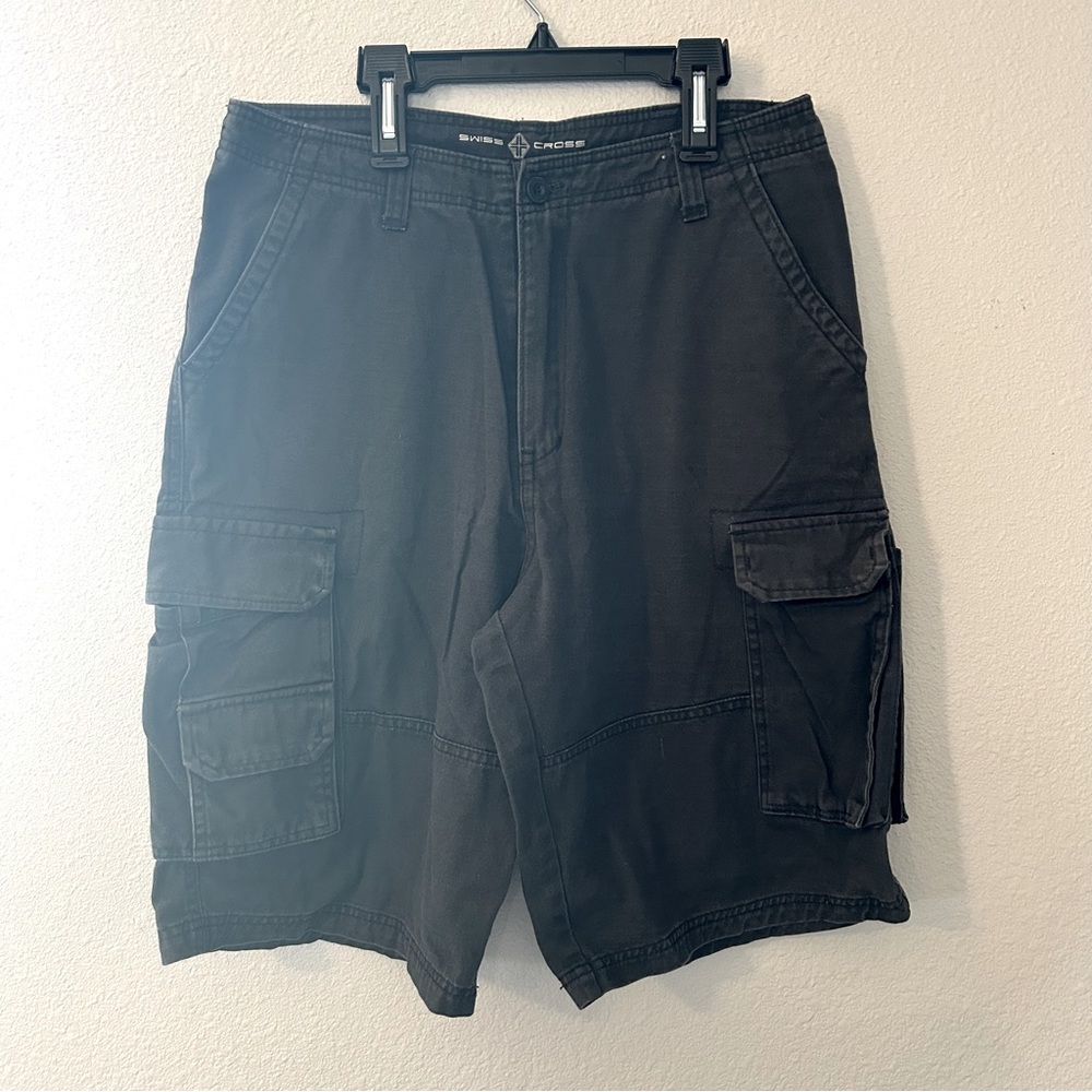 Swiss Cross Cotton Cargo Shorts